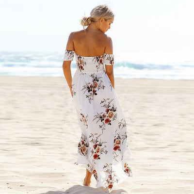 Boho Floral Dress - White