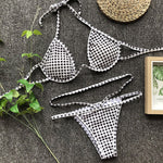 Wire Detail Wrapped Around Gingham Pattern Bikini Sam