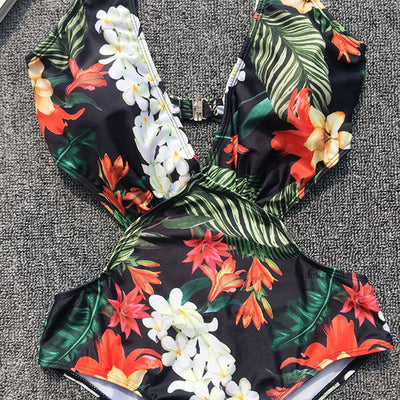 Floral Side Cut One Piece Joddie