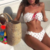 Ruffle Polka Dot Bandeau Bikini Fiona