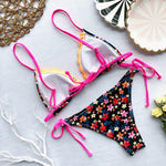 Spagetti Strap Floral Triangle Bikini Emma