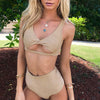 Peek-a-boo Cut Out Twisted Top High Waist Bikini Stella