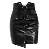 LEATHER BUTTONED MINI SKIRT