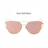 Mirror Flat Rose Gold Vintage Sunglasses